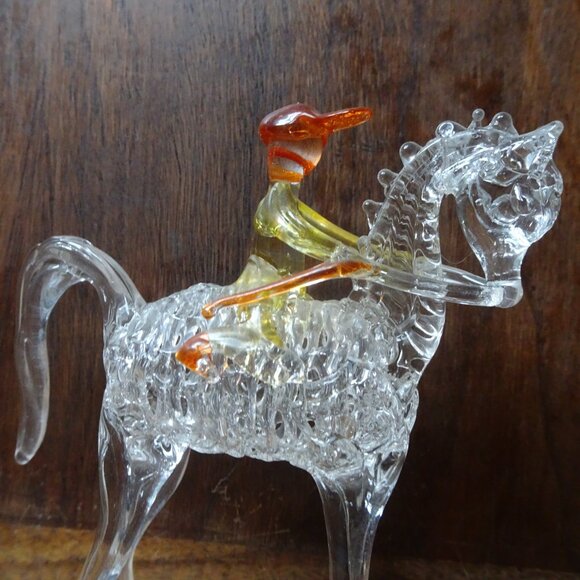 Vintage glass horse and jockey - Picture 5 of 15